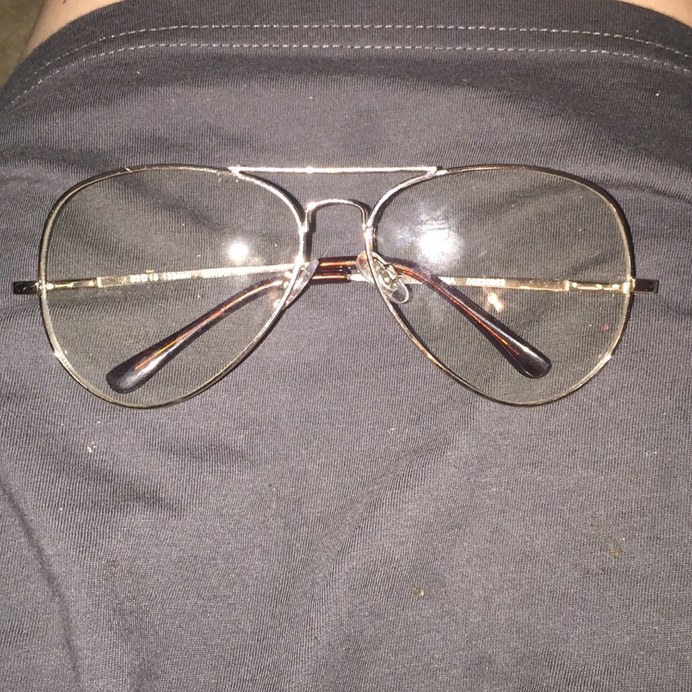 new gold rimmed clear aviator glasses!